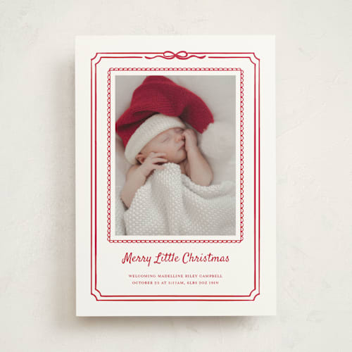 This is a candy cane photo mount holiday cards with standard by Jenna Holcomb called little christmas gift printing on recycled in photo_mount