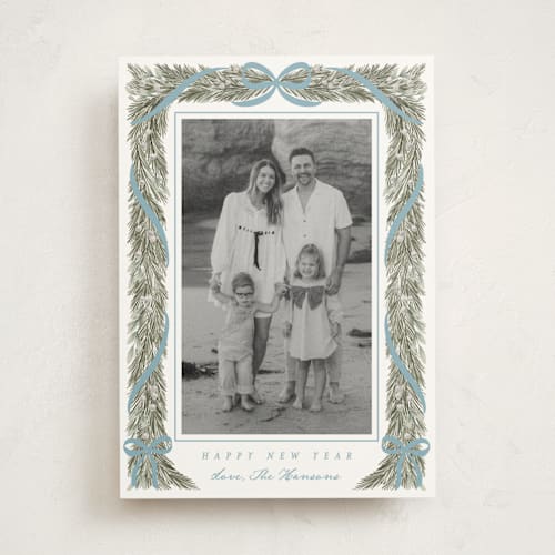 This is a frost photo mount holiday cards with standard by Leah Bisch called garland frame printing on recycled in photo_mount