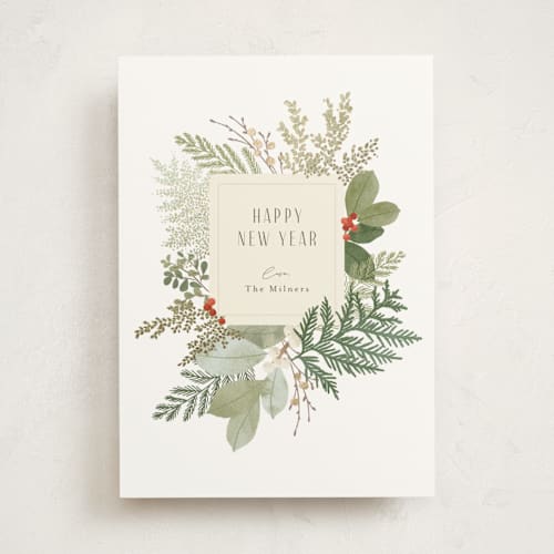 This is a starlight foil pressed holiday cards with foil pressed by Jennifer Wick called juniper printing on signature in standard