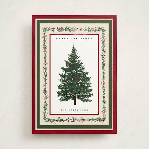 This is a mulled wine foil pressed holiday cards with foil pressed by Susan Moyal called decorated christmas printing on signature in standard