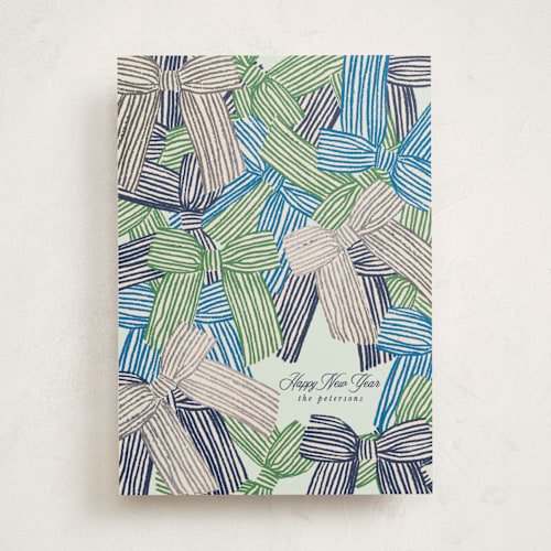 This is a lake foil pressed holiday cards with foil pressed by Anna Elder called bunch of bows printing on signature in standard