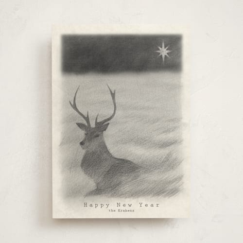 This is a starlight non photo holiday cards with standard by jinseikou called red deer printing on signature in standard