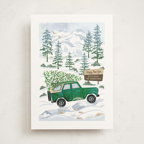 This is a juniper non photo holiday cards with standard by Paper Sun Studio called rocky road christmas printing on signature in standard