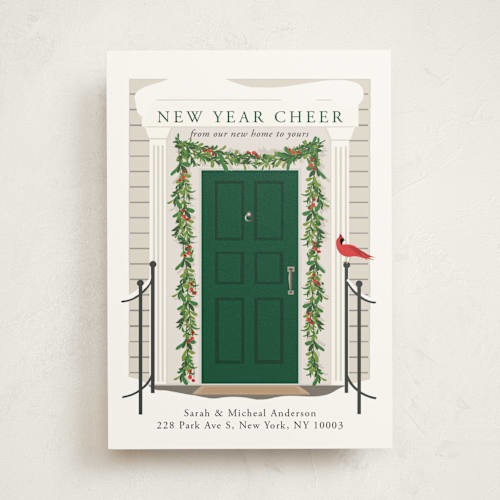 This is a pine non photo holiday cards with standard by Susan Moyal called from our home to yours printing on signature in standard