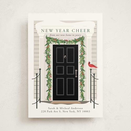 This is a midnight non photo holiday cards with standard by Susan Moyal called from our home to yours printing on signature in standard
