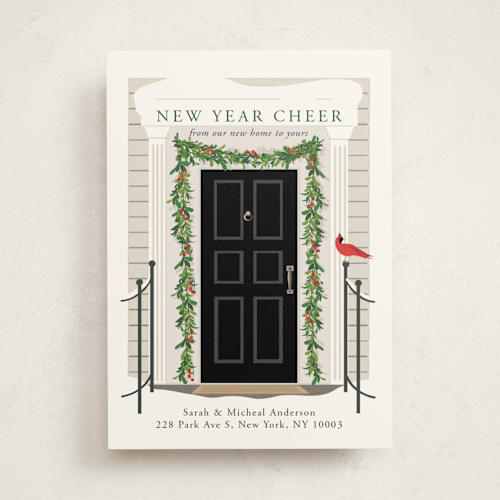 This is a midnight non photo holiday cards with standard by Susan Moyal called from our home to yours printing on signature in standard