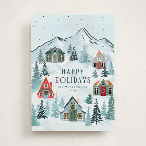 This is a ice non photo holiday cards with standard by Petra Kern called mountaineer printing on signature in standard
