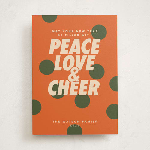 This is a spice non photo holiday cards with standard by Creo Study called christmas polka printing on signature in standard