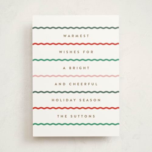 This is a bright berry non photo holiday cards with standard by Kristie Kern called between the lines printing on signature in standard