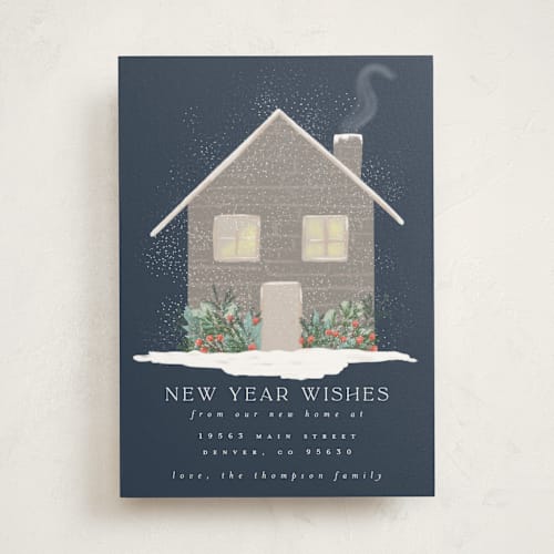 This is a wintermint non photo holiday cards with standard by Ashlee Townsend called warm winter wishes printing on signature in standard