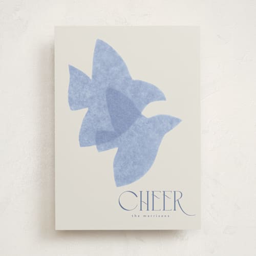 This is a sky non photo holiday cards with standard by Tamara Hilje called doves printing on signature in standard