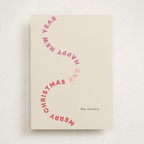 This is a cookie dough non photo holiday cards with standard by Lori Wemple called curvy printing on signature in standard