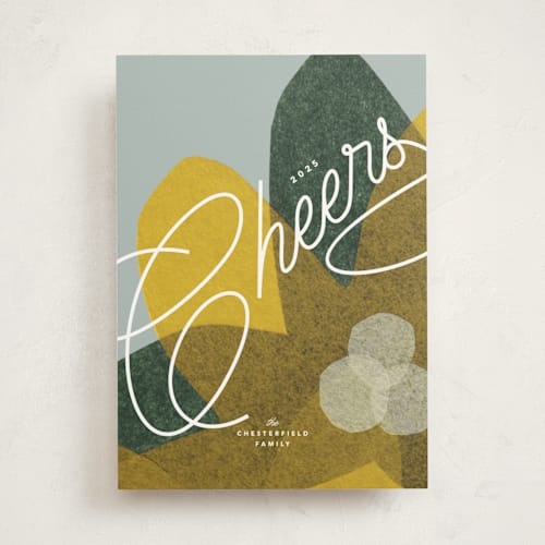 This is a citrus non photo holiday cards with standard by Carrie Moradi called paper blooms printing on signature in standard