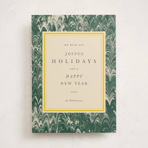 This is a evergreen non photo holiday cards with standard by Claire called book printing on signature in standard