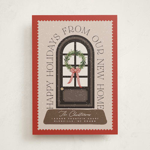 This is a holly non photo holiday cards with standard by Erin L. Wilson called home printing on signature in standard