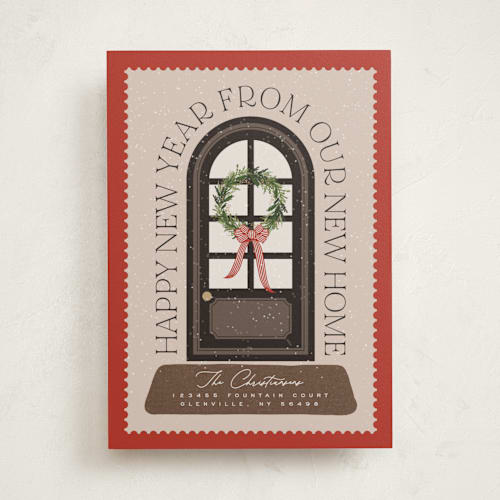 This is a holly non photo holiday cards with standard by Erin L. Wilson called home printing on signature in standard