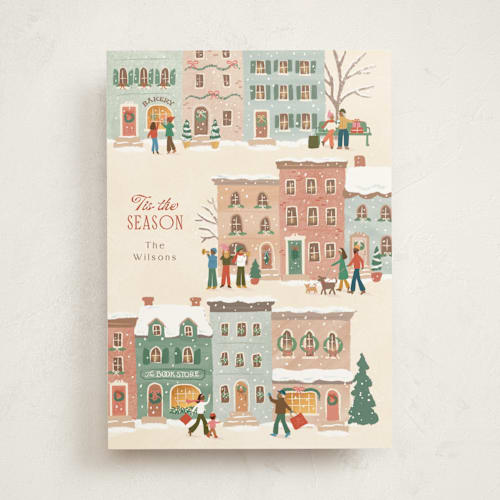 This is a vanilla non photo holiday cards with standard by Jennifer Wick called tis the season printing on signature in standard