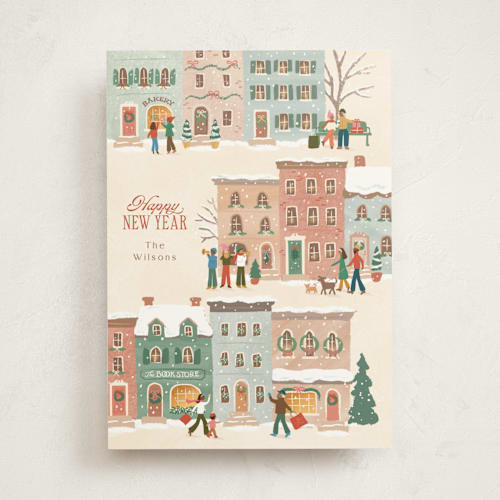 This is a vanilla non photo holiday cards with standard by Jennifer Wick called tis the season printing on signature in standard