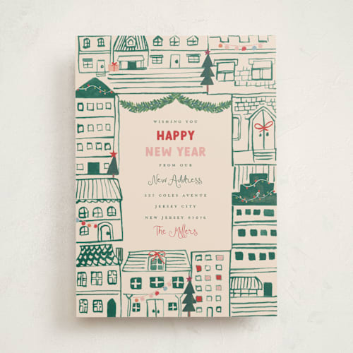This is a elf shoes non photo holiday cards with standard by Teju Reval called festive home printing on signature in standard