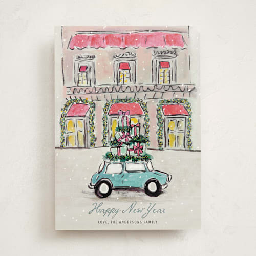 This is a arctic non photo holiday cards with standard by Cass Loh called festive errands printing on signature in standard