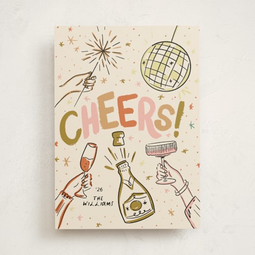 This is a cider non photo holiday cards with standard by Jenna Holcomb called nye printing on signature in standard