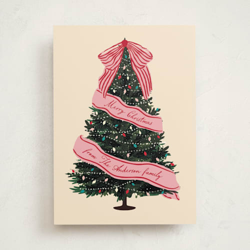 This is a rose non photo holiday cards with standard by Jennifer Lew called sash printing on signature in standard