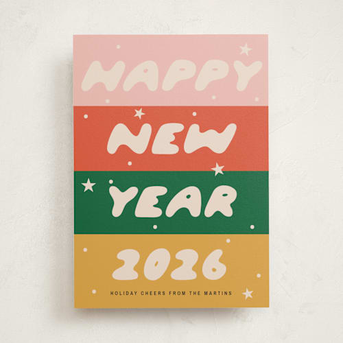 This is a retro non photo holiday cards with standard by Ani Somi called cheerful greetings printing on signature in standard