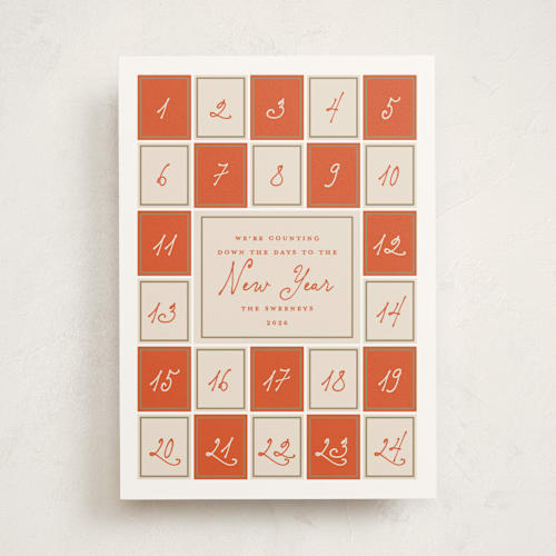 This is a spice non photo holiday cards with standard by Gwen Bedat called advent printing on signature in standard