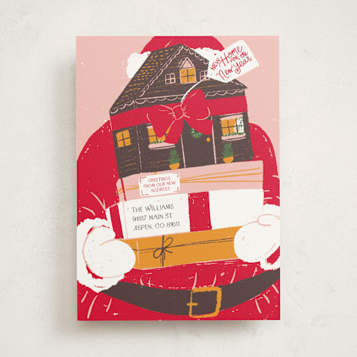 This is a candy cane non photo holiday cards with standard by Jenna Holcomb called new home for the holidays printing on signature in standard