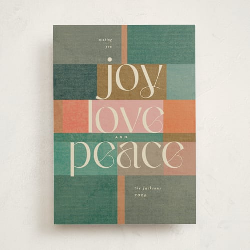 This is a spice non photo holiday cards with standard by Creo Study called tree blocks printing on signature in standard