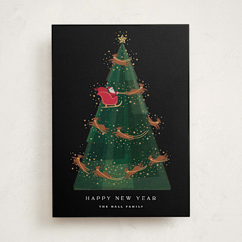 This is a coal non photo holiday cards with standard by Jennifer Lew called reign printing on signature in standard