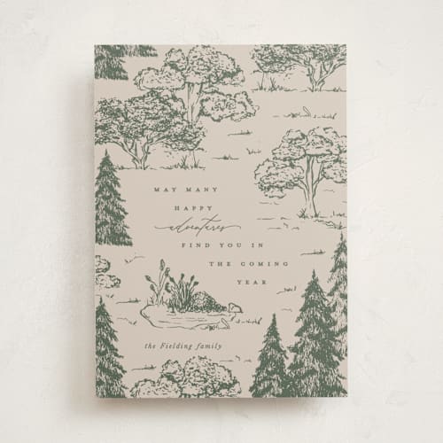 This is a forest non photo holiday cards with standard by Erin L. Wilson called adventures printing on signature in standard