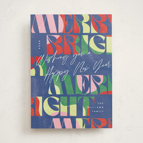 This is a jubilee non photo holiday cards with standard by Pixel and Hank called really bright printing on signature in standard