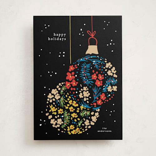 This is a midnight non photo holiday cards with standard by samovilka called sohappyholidays printing on signature in standard