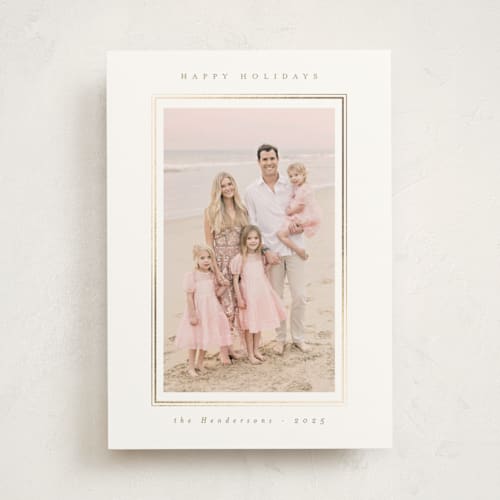 This is a starlight photo mount holiday cards with foil pressed by Christy Hy Lee called modern minimalist printing on recycled in photo_mount