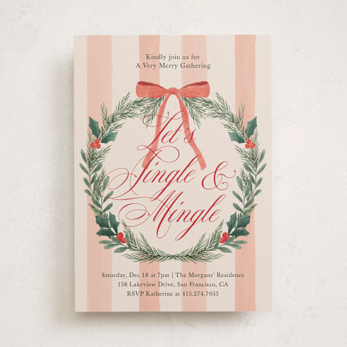 This is a cherry holiday party invitations with standard by Elly called festive party printing on signature in standard