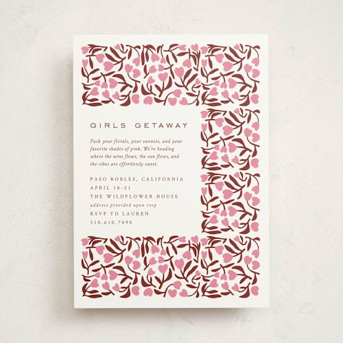 This is a ivory holiday party invitations with standard by Sierra Lee called heart flowers printing on signature in standard