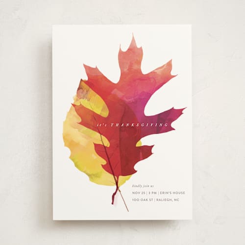 This is a russet glow holiday party invitations with standard by kelli hall called maple printing on signature in standard