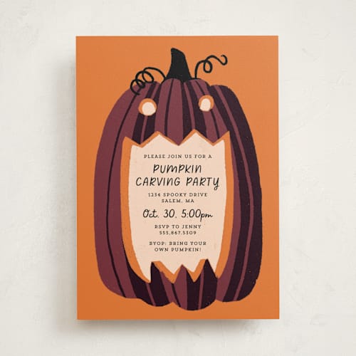 This is a cider holiday party invitations with standard by Rebecca Smith called eat, drink, and be scary printing on signature in standard