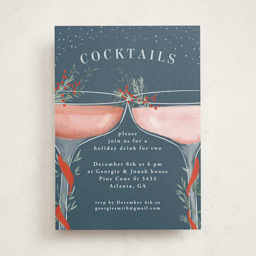 This is a juniper berry holiday party invitations with standard by Petra Kern called come for a drink printing on signature in standard