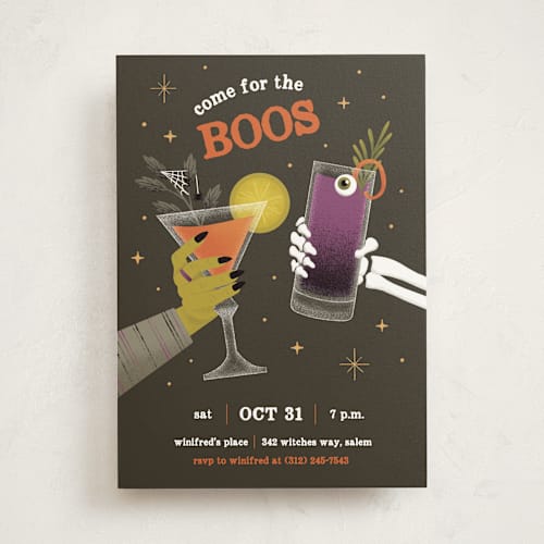 This is a fudge holiday party invitations with standard by Renee Christensen called come for the boos printing on signature in standard