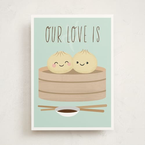 This is a mint anniversary cards with standard by Annie Holmquist called dim sum printing on signature in greeting cards