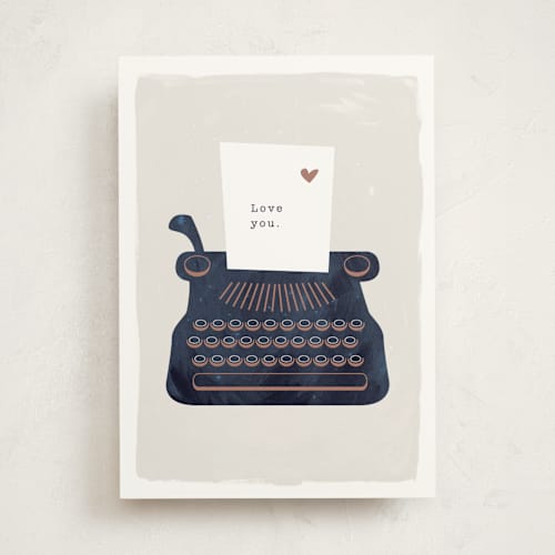 This is a ink anniversary cards with standard by Robin Ott called love note printing on signature in greeting cards