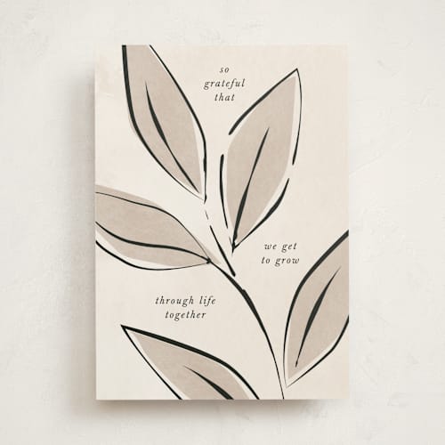 This is a natural anniversary cards with standard by Robert and Stella called grow together printing on signature in greeting cards