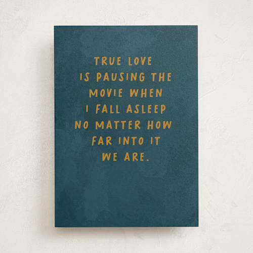 This is a cobalt anniversary cards with standard by Jessica Corliss called paused the movie printing on signature in greeting cards