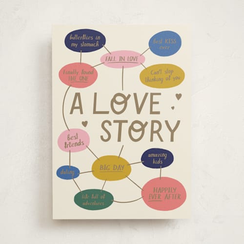 This is a sunshine anniversary cards with standard by Pati Cascino called mind map of our love printing on signature in greeting cards