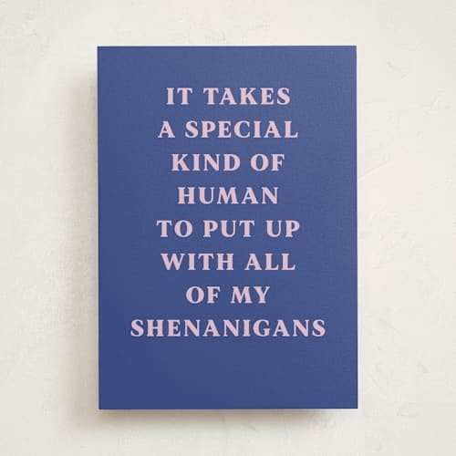 This is a navy anniversary cards with standard by Kacey Kendrick Wagner called shenanigans printing on signature in greeting cards
