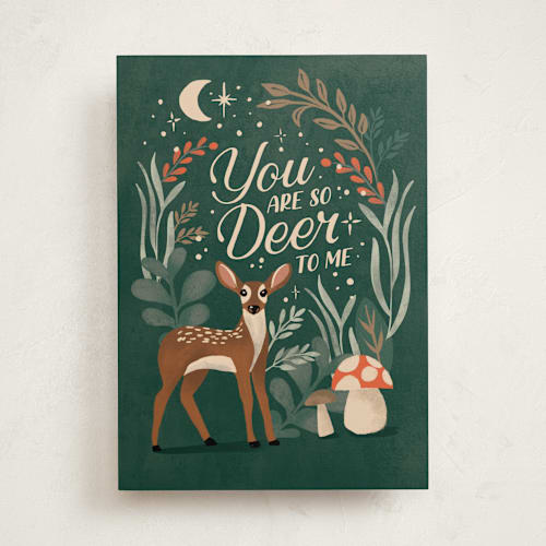 This is a forest anniversary cards with standard by Gina Grittner called so deer to me printing on signature in greeting cards