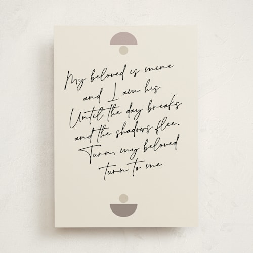 This is a beige anniversary cards with standard by Maja Cunningham called turn to me printing on signature in greeting cards