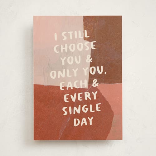 This is a coffee anniversary cards with standard by Sara Hicks Malone called i still choose you printing on signature in greeting cards